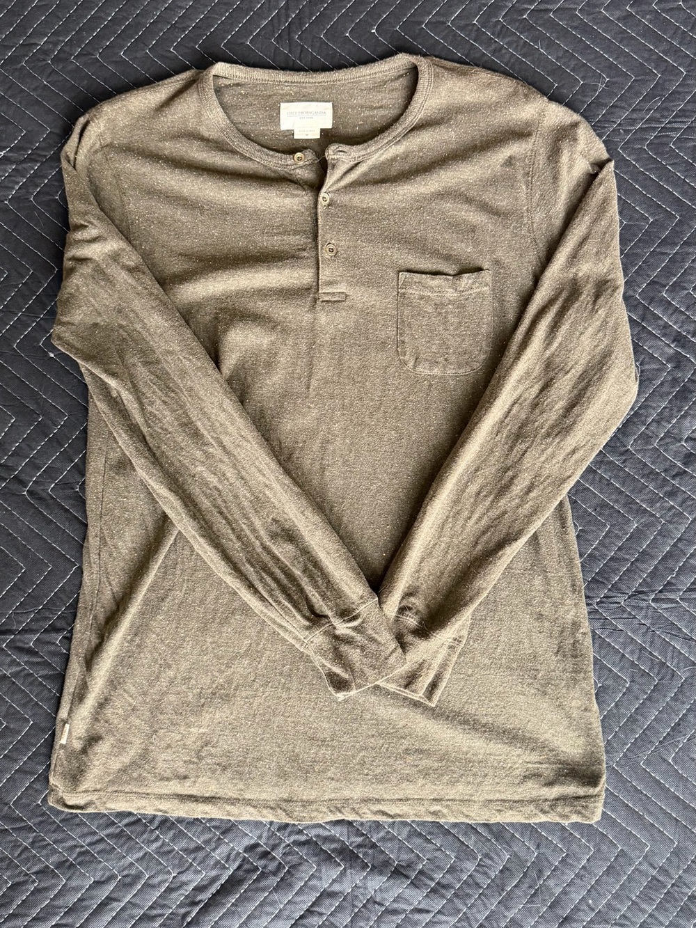 Obey Men's Long Sleeve Henley in Olive